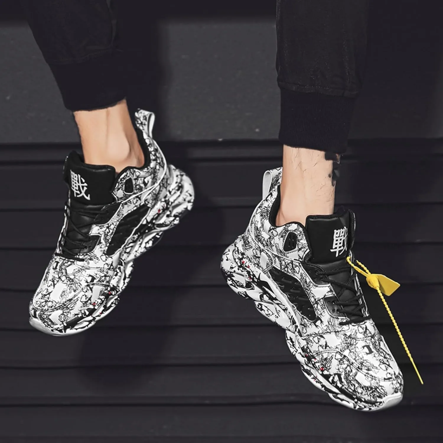 Men's Fashionable Sneakers with Unique Patterns. Comfortable and Versatile, Suitable for Running, Training, and Daily wear.