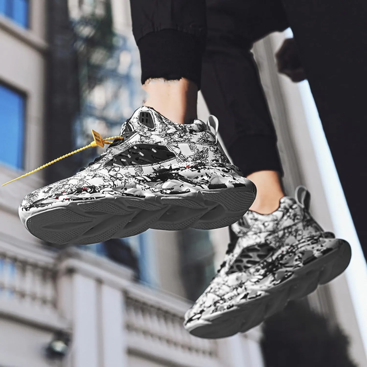 Men's Fashionable Sneakers with Unique Patterns. Comfortable and Versatile, Suitable for Running, Training, and Daily wear.