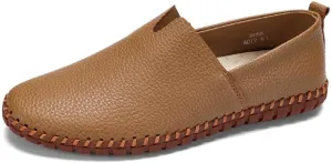 Men's Genuine Leather Loafer Shoes Slip On Soft Walking Driving Shoes