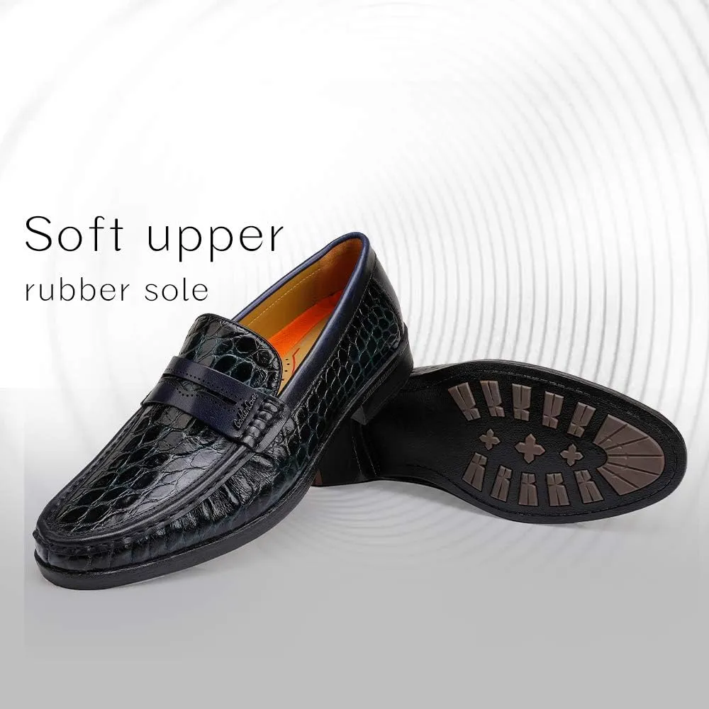 Mens Genuine Leather Slip On Loafers Comfortable Casual Driving Moccasins Brathable Loafer Dress Shoes…