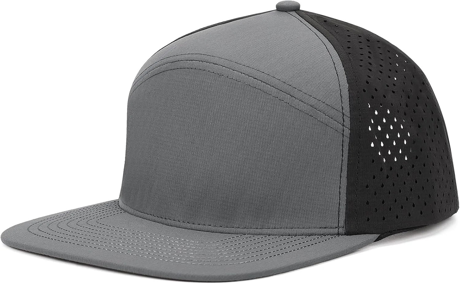 Mens Golf Trucker Hat Outdoor Lightweight Snapback Closure Flat Brim Laser Cut Baseball Cap for Women