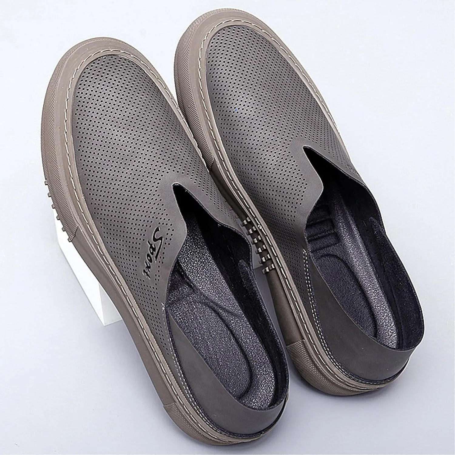 Men's Hollow Soft Sole Slip On Flat Loafers,Handmade Stitching Fashion Casual Outdoor Breathable Lightweight Driving Dress Shoe,Moccasin Cutout Flats
