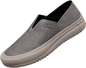 Men's Hollow Soft Sole Slip On Flat Loafers,Handmade Stitching Fashion Casual Outdoor Breathable Lightweight Driving Dress Shoe,Moccasin Cutout Flats