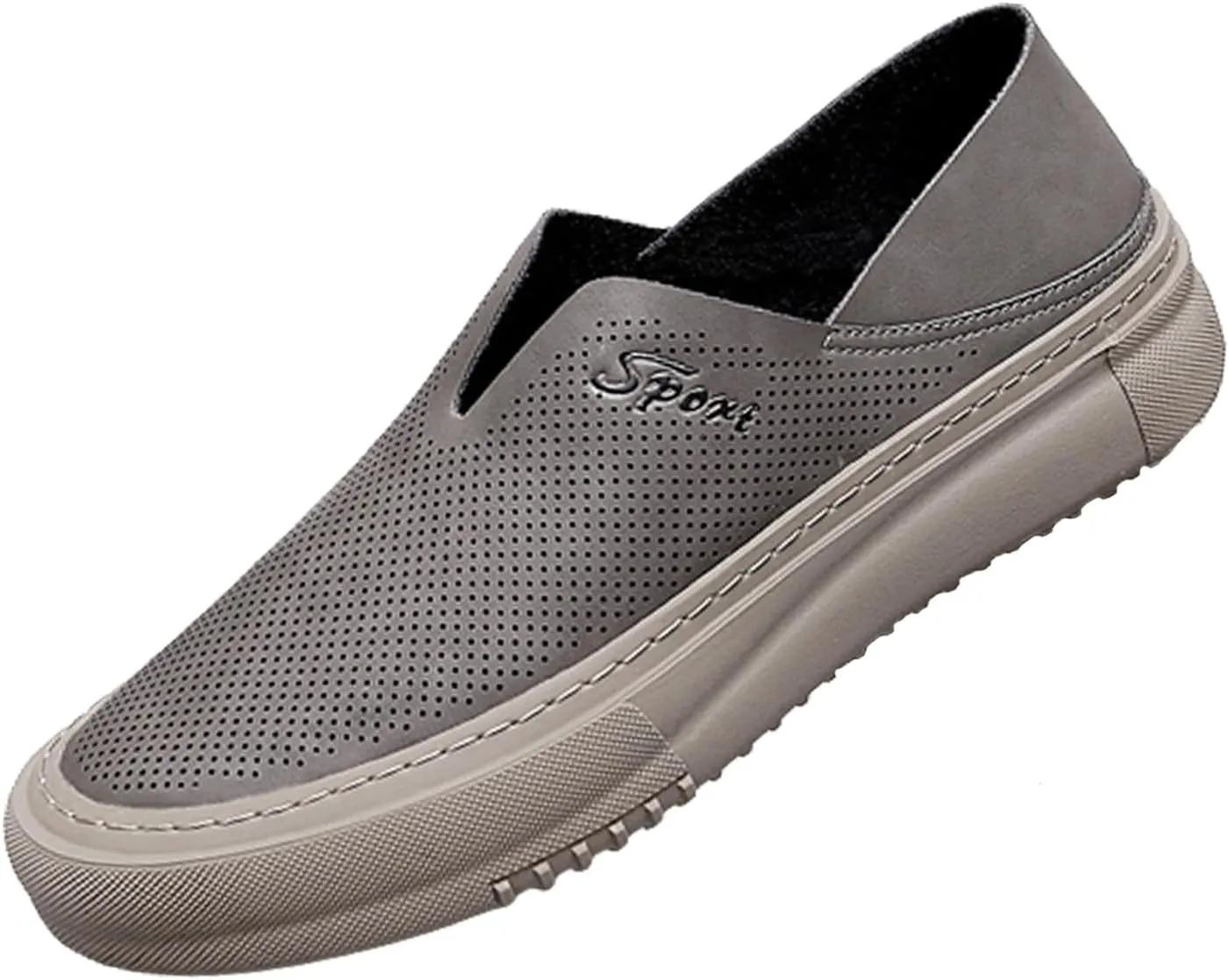 Men's Hollow Soft Sole Slip On Flat Loafers,Handmade Stitching Fashion Casual Outdoor Breathable Lightweight Driving Dress Shoe,Moccasin Cutout Flats
