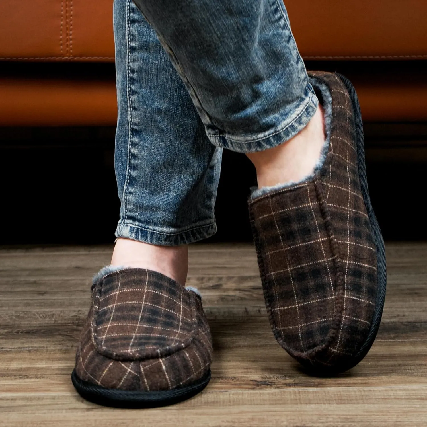 Men's House Slippers, Cozy Non-slip Home Shoes, Warm Comfy Indoor Outdoor Moccasin Slip Ons, Unique Christmas Gifts