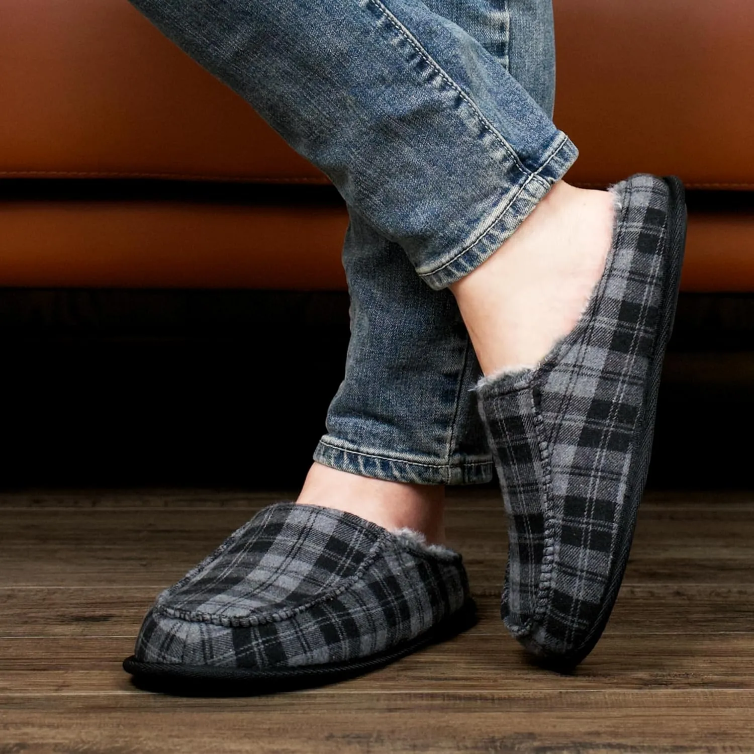 Men's House Slippers, Cozy Non-slip Home Shoes, Warm Comfy Indoor Outdoor Moccasin Slip Ons, Unique Christmas Gifts