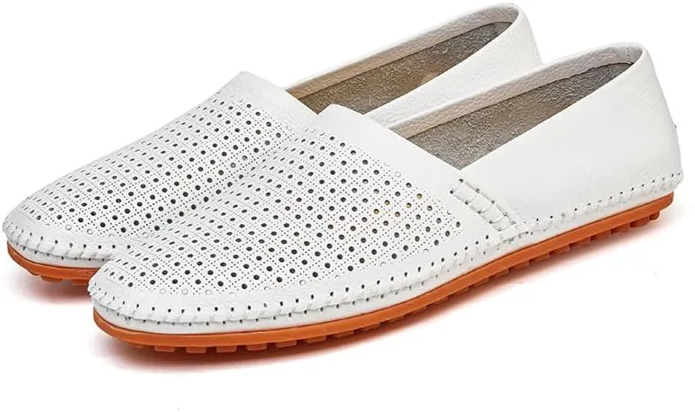 Men's Leather Loafer Flats Lightweight Casual Slip On Shoes for Walking Driving Dress