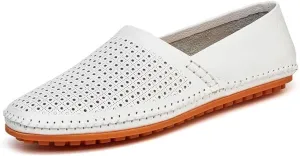 Men's Leather Loafer Flats Lightweight Casual Slip On Shoes for Walking Driving Dress
