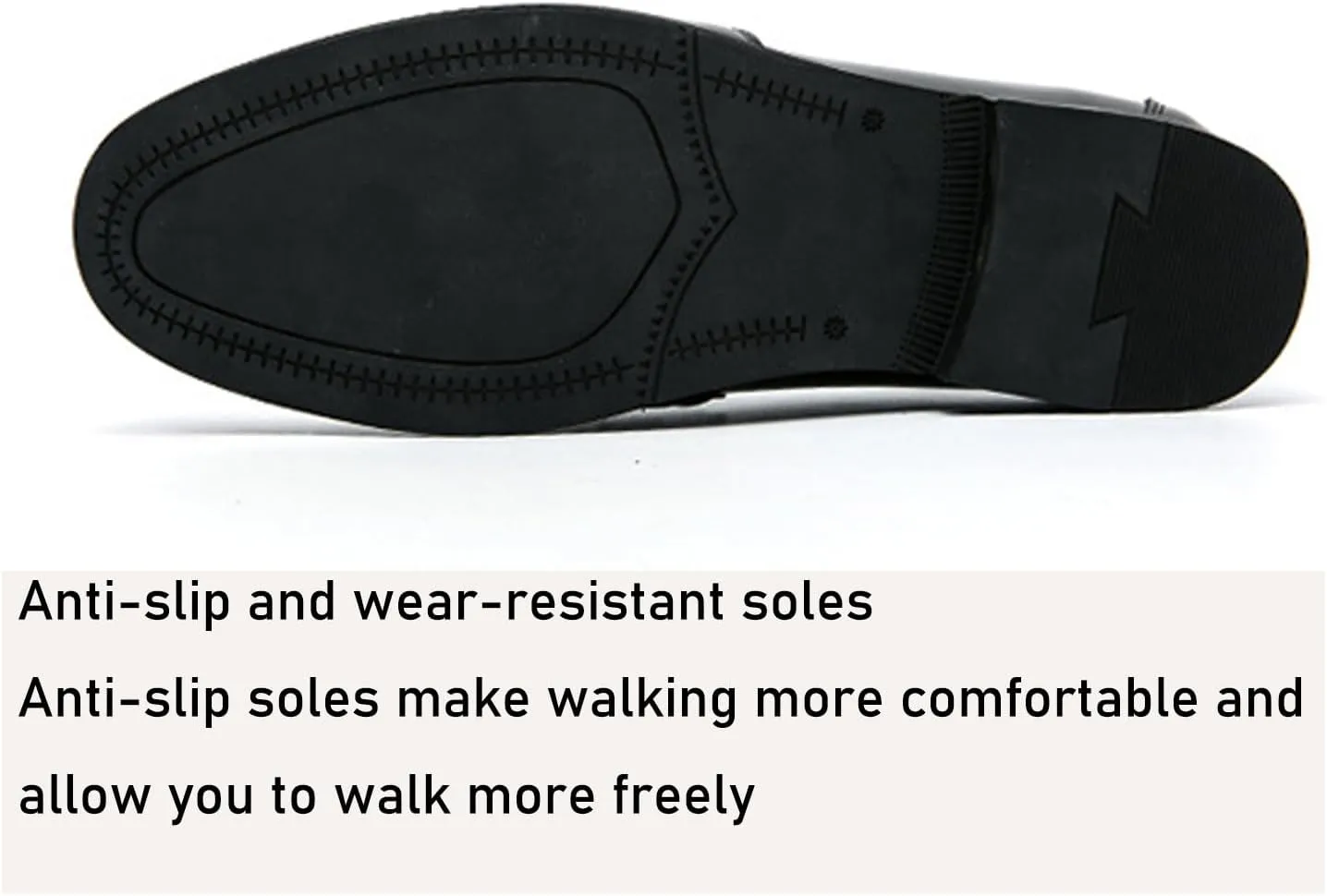 Men's Leather Tassel Decorated Low Heel Formal Loafers Retro Round Toe Printed Non-Slip Slip-On Business Flat Moccasin Shoes