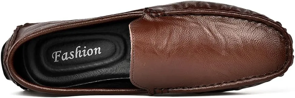 Men's Lightweight Soft Casual Genuine Leather Penny Loafer Flats Slip On Driving Walking Shoes