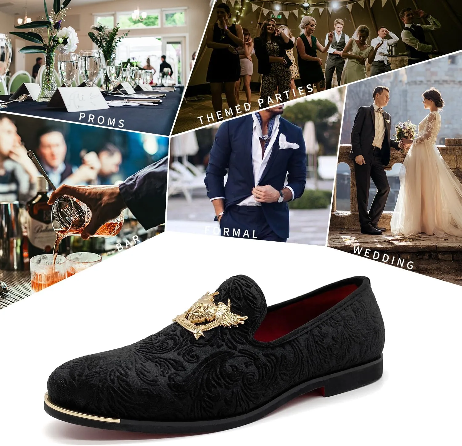 Men's Loafers Vintage Slip on Suede Dress Shoes Velvet Dress Loafers Size 7-13