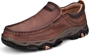 Men's Orthopedic Walking Shoes Genuine Leather Slip On Loafers, Comfortable Non-Slip Driving Loafers for Men