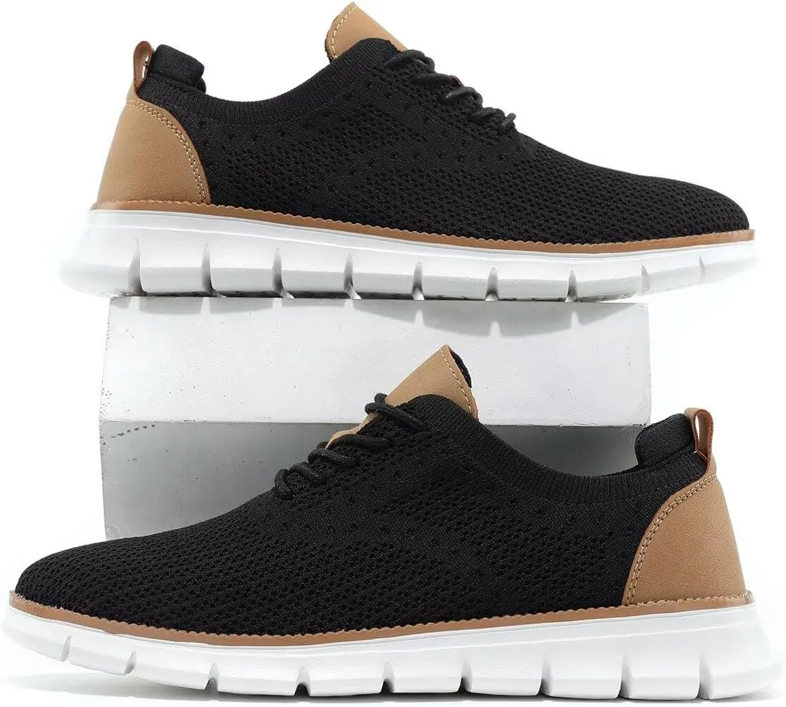 Mens Oxfords Lace-Up Lightweight Casual Walking Shoes Dress Shoes Fashion Sneakers Walking Shoes