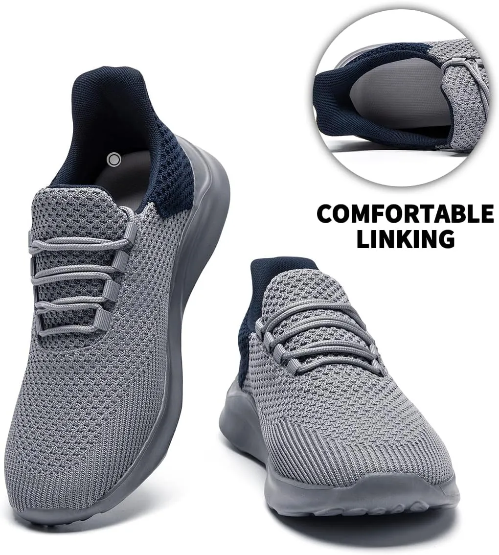 Mens Running Shoes Slip On Sneakers Walking Tennis Shoes Gym Athletic Sports Fashion Casual Breathable