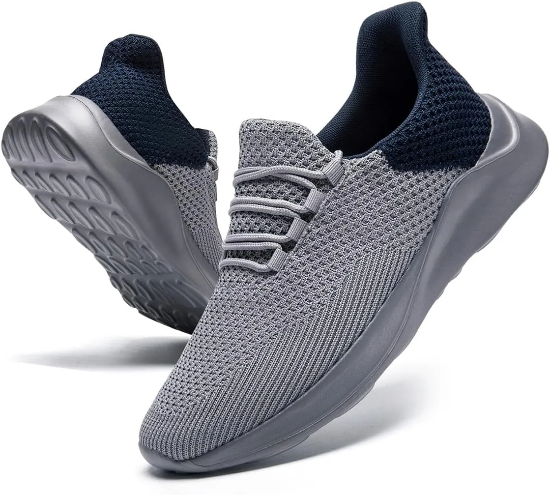 Mens Running Shoes Slip On Sneakers Walking Tennis Shoes Gym Athletic Sports Fashion Casual Breathable