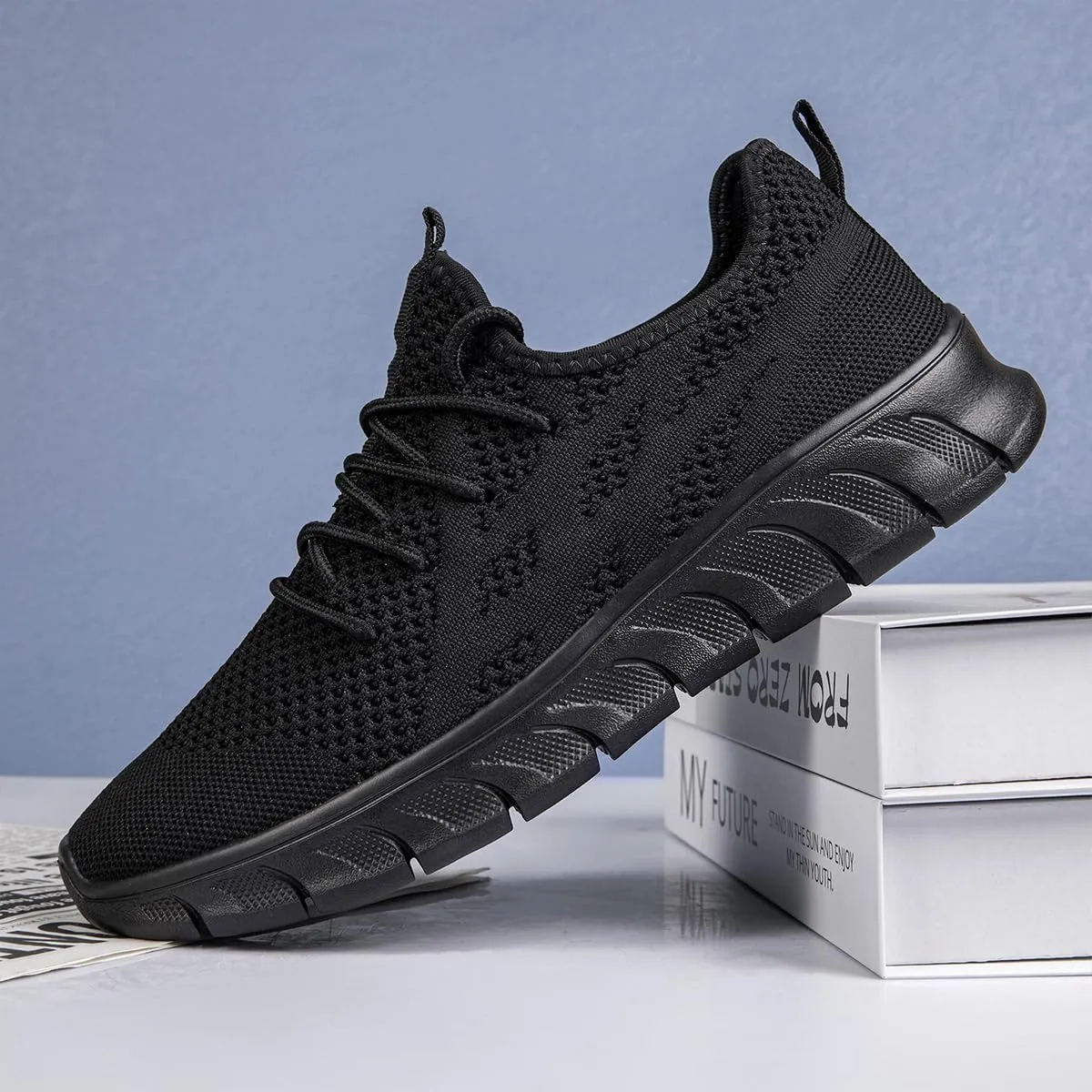 Mens Running Shoes Slip on Walking Shoes for Men Fitness Athletic Workout Gym Sport Sneakers Casual Comfortable Lightweight Breathable Fashion Trainers