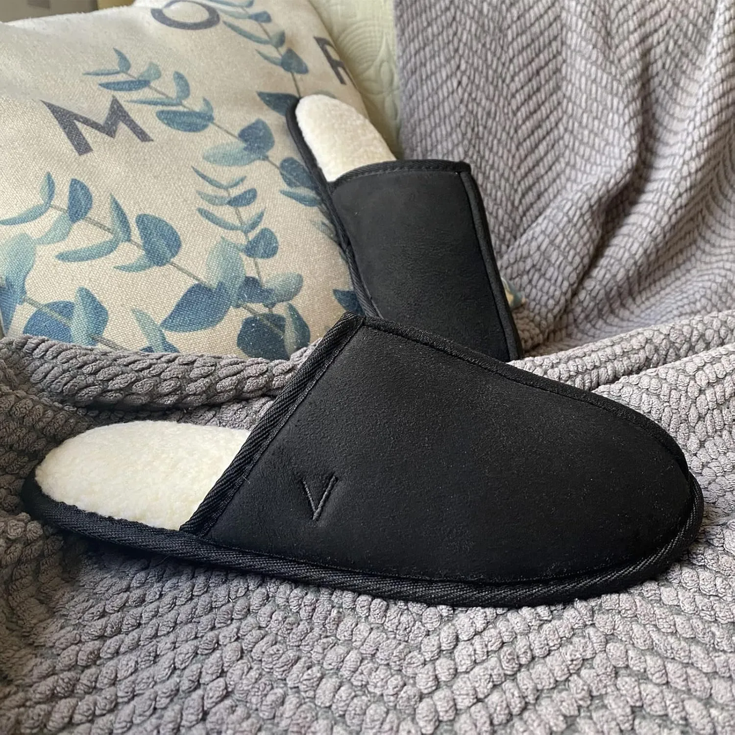 Mens Scuff Slippers Micro Suede Memory Foam Slide Clogs Slip on Indoor Outdoor House Shoes