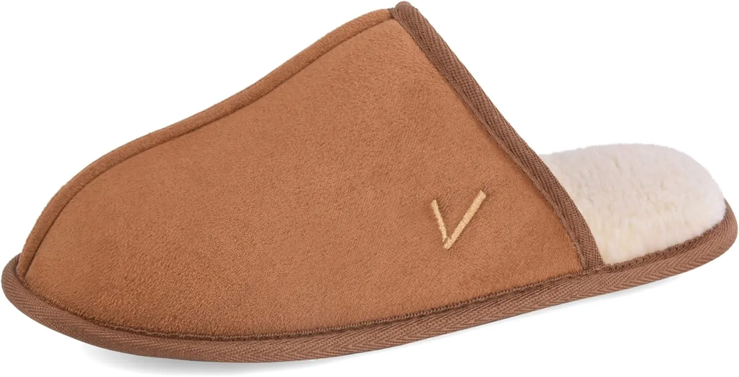 Mens Scuff Slippers Micro Suede Memory Foam Slide Clogs Slip on Indoor Outdoor House Shoes