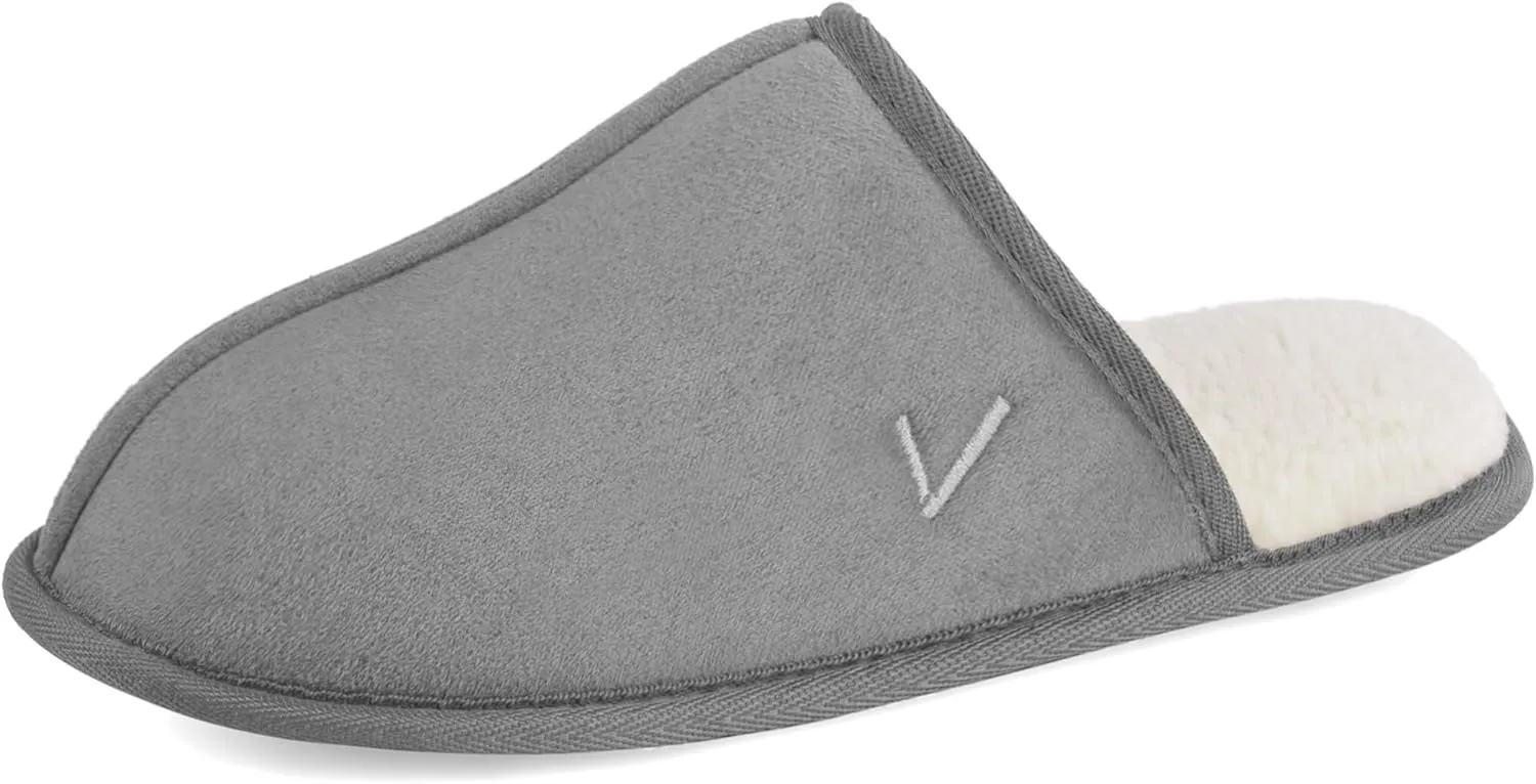 Mens Scuff Slippers Micro Suede Memory Foam Slide Clogs Slip on Indoor Outdoor House Shoes