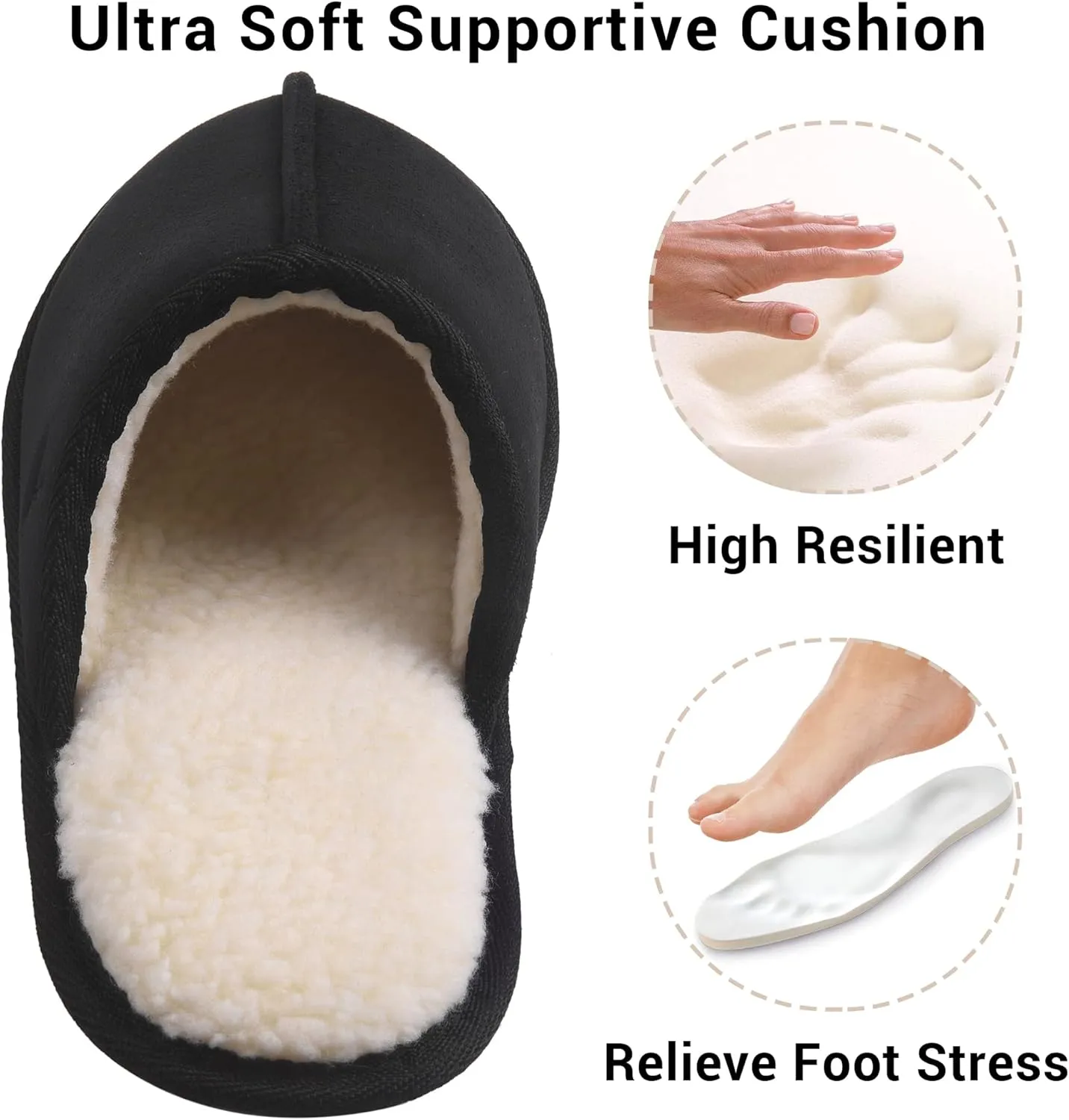 Mens Scuff Slippers Micro Suede Memory Foam Slide Clogs Slip on Indoor Outdoor House Shoes