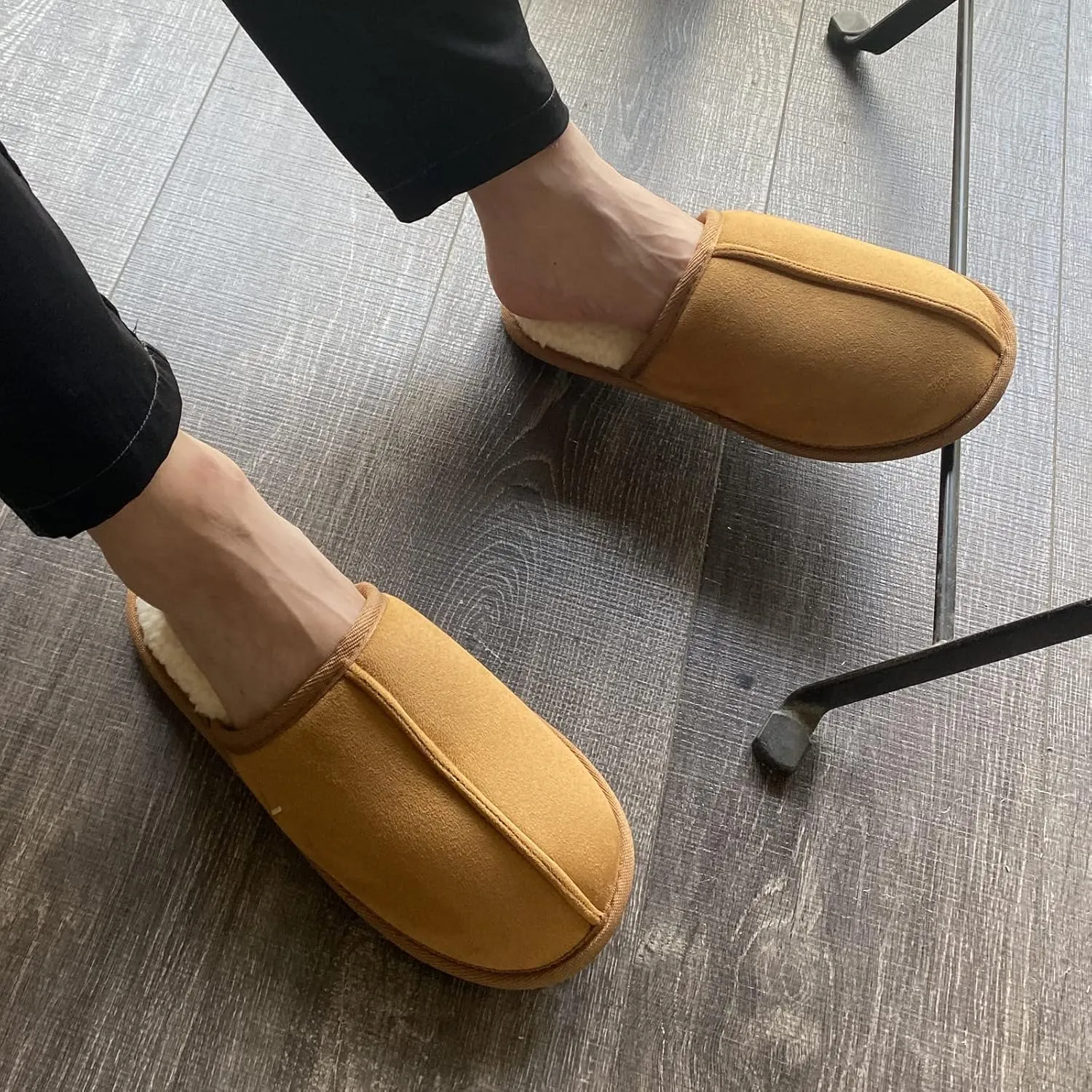 Mens Scuff Slippers Micro Suede Memory Foam Slide Clogs Slip on Indoor Outdoor House Shoes