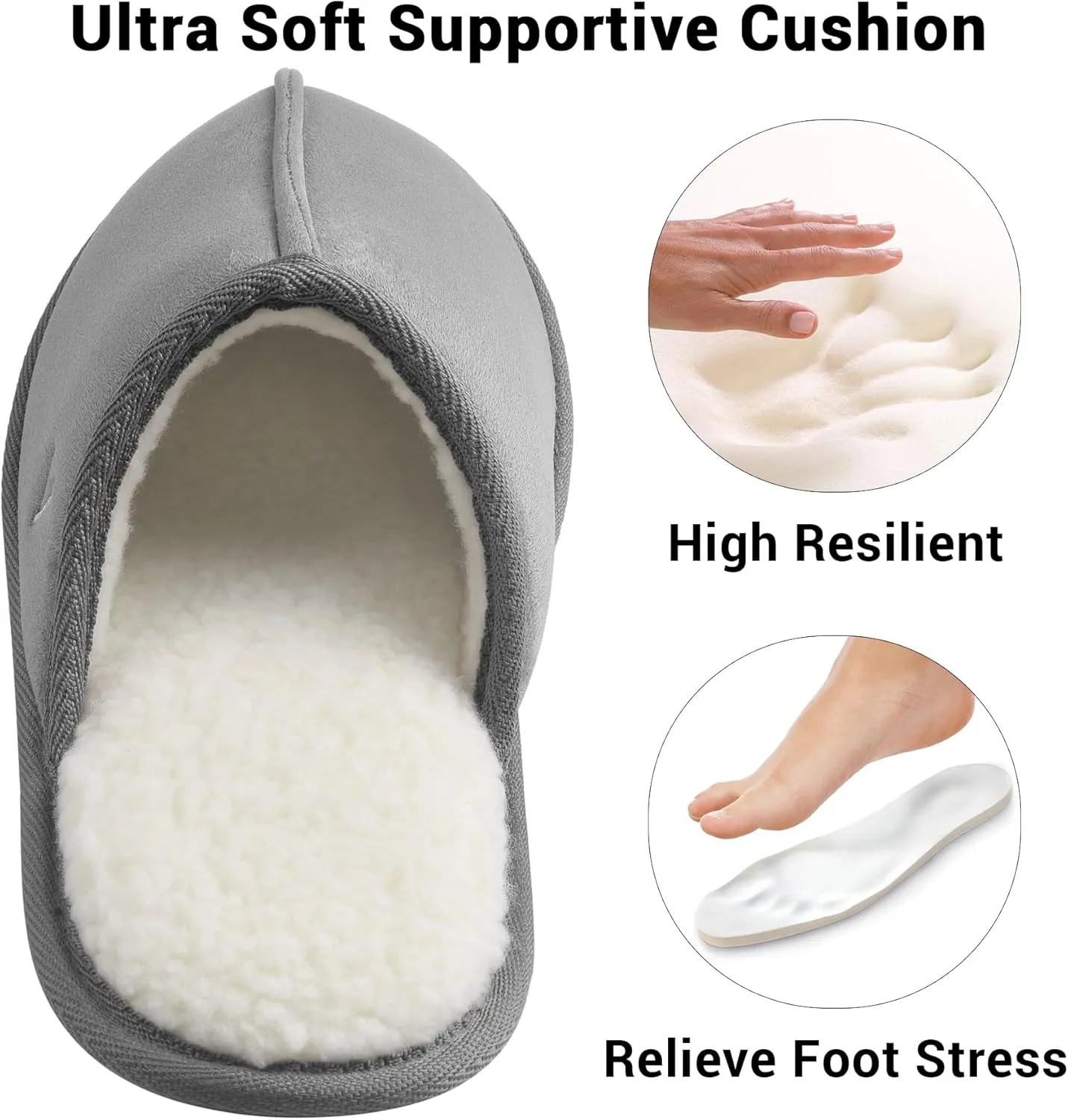 Mens Scuff Slippers Micro Suede Memory Foam Slide Clogs Slip on Indoor Outdoor House Shoes