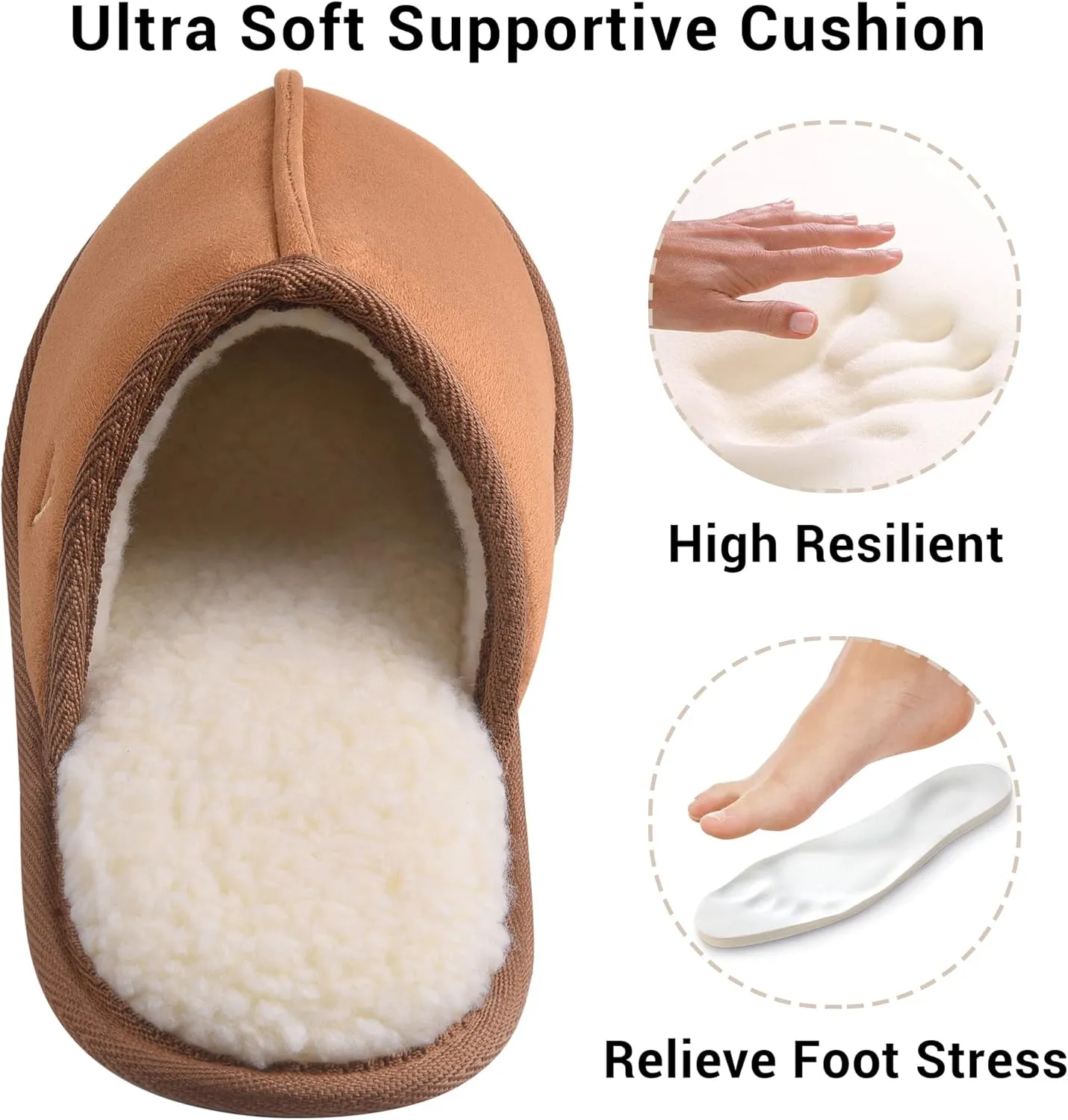 Mens Scuff Slippers Micro Suede Memory Foam Slide Clogs Slip on Indoor Outdoor House Shoes