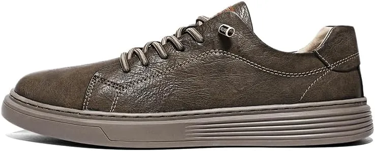 Men's Skateboarding Shoes, Leather, Breathable, Anti-Skid, Spring/Summer/Autumn