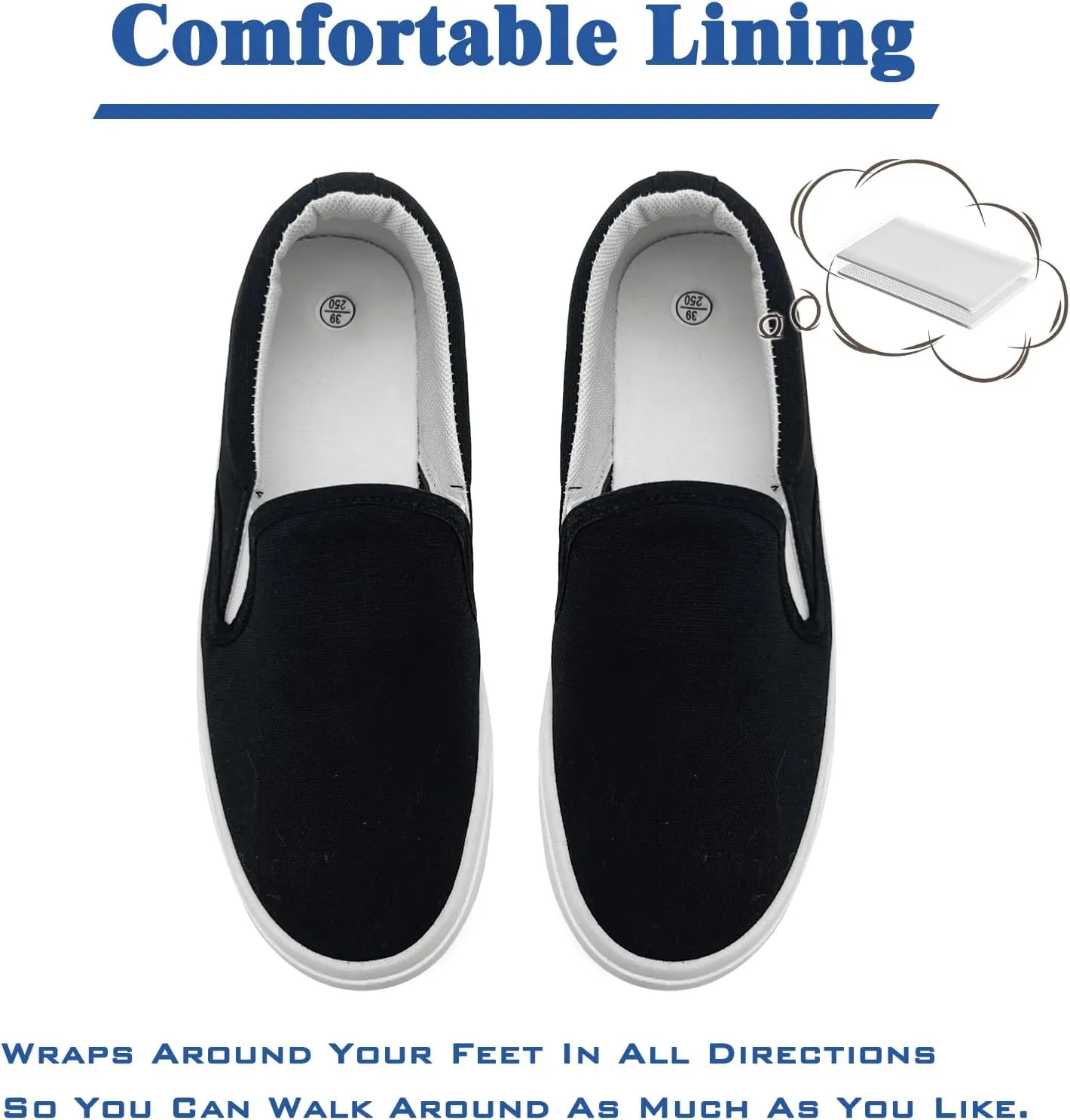Men's Slip On Loafers Classic Canvas Shoes Casual Comfortable Flat Leisure Vintage Breathable Lightweight Dress Walking Sneakers