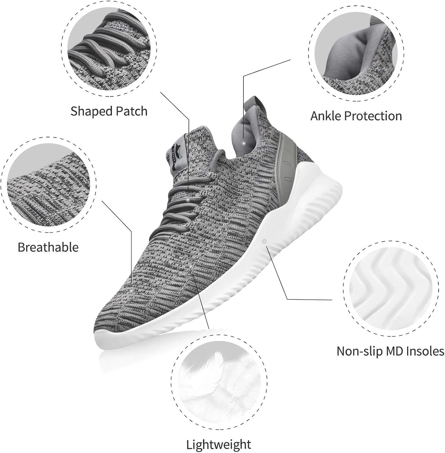 Mens Slip On Sneakers Non Slip Work Shoes Lightweight Mesh for Casual Tennis Running Walking Shoes