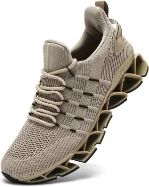 Mens Slip On Walking Shoes Blade Non Slip Tennis Running Shoes Lightweight Workout Breathable Mesh Fashion Sneakers