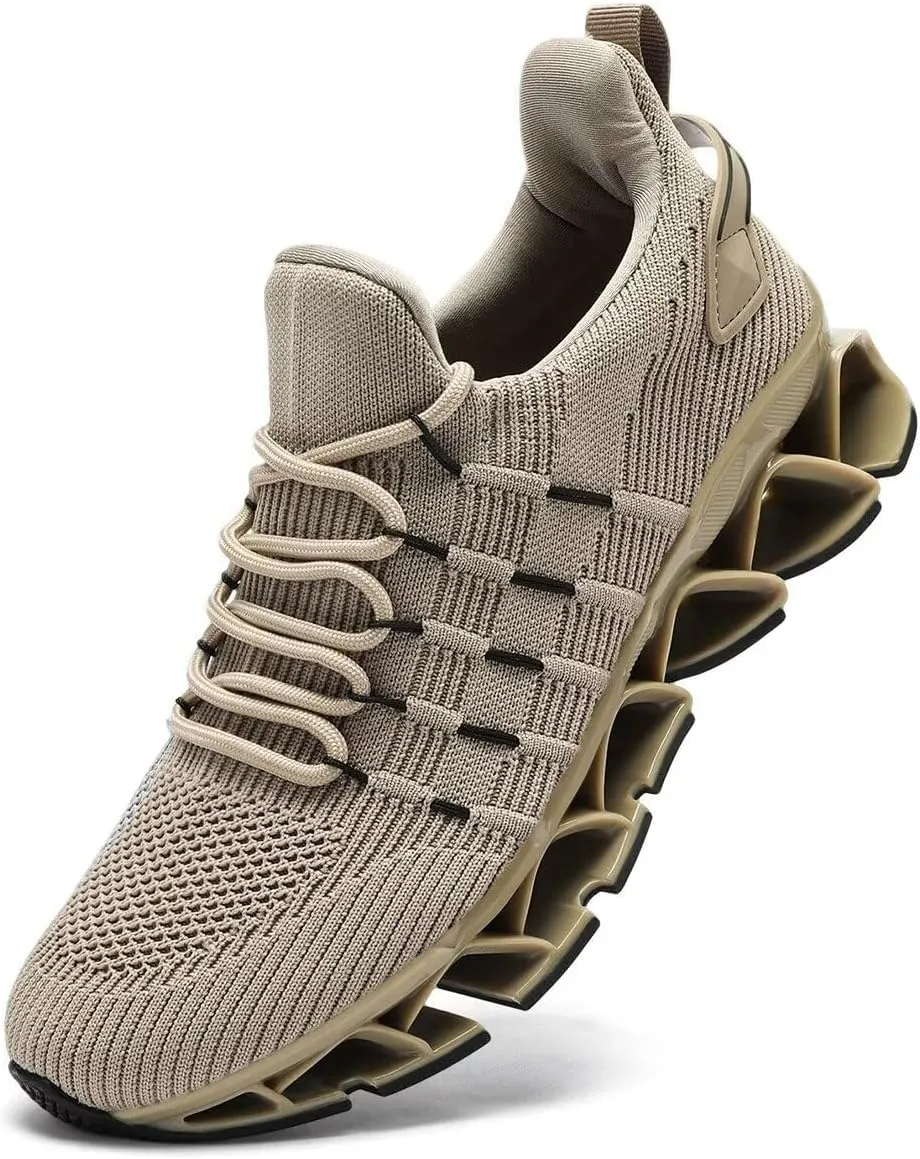 Mens Slip On Walking Shoes Blade Non Slip Tennis Running Shoes Lightweight Workout Breathable Mesh Fashion Sneakers