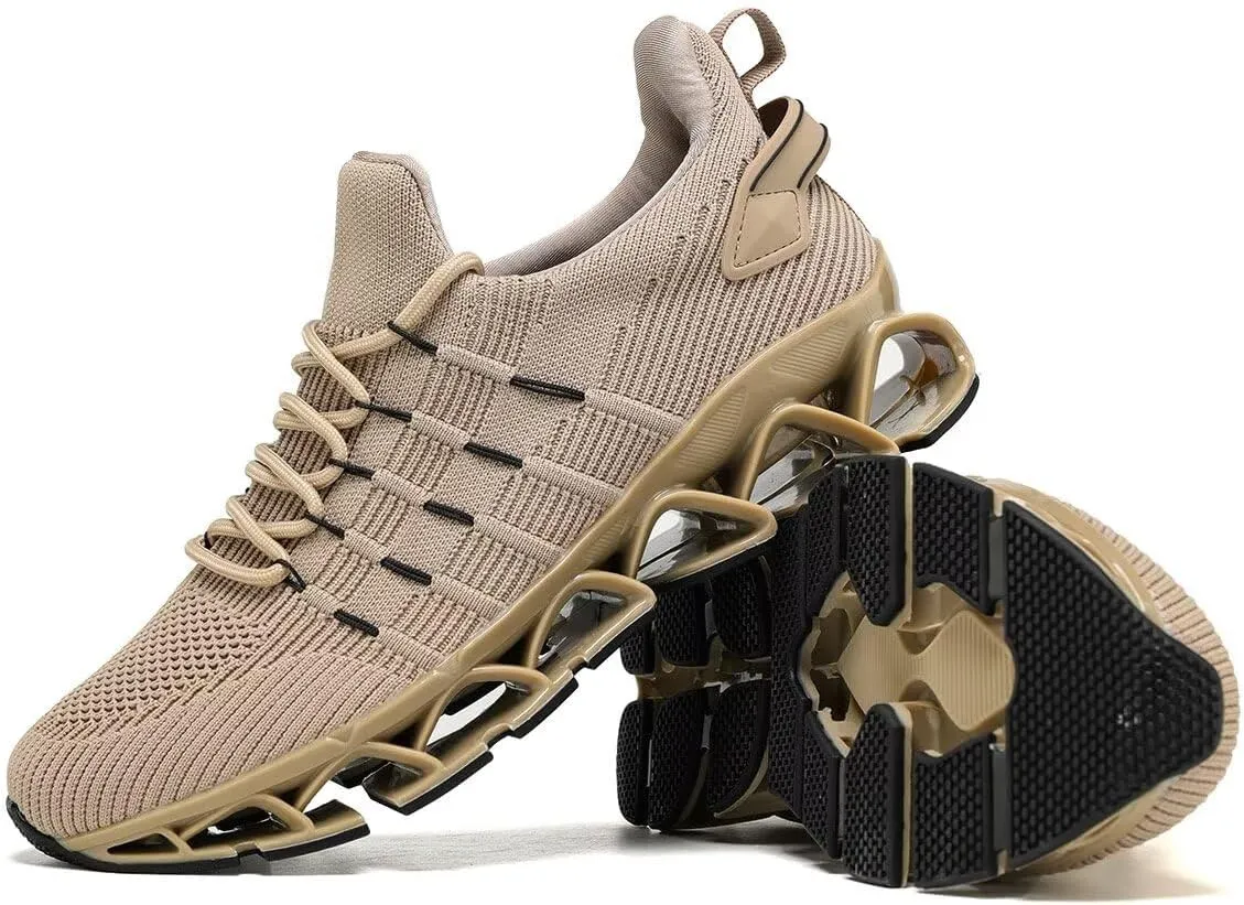 Mens Slip On Walking Shoes Blade Non Slip Tennis Running Shoes Lightweight Workout Breathable Mesh Fashion Sneakers