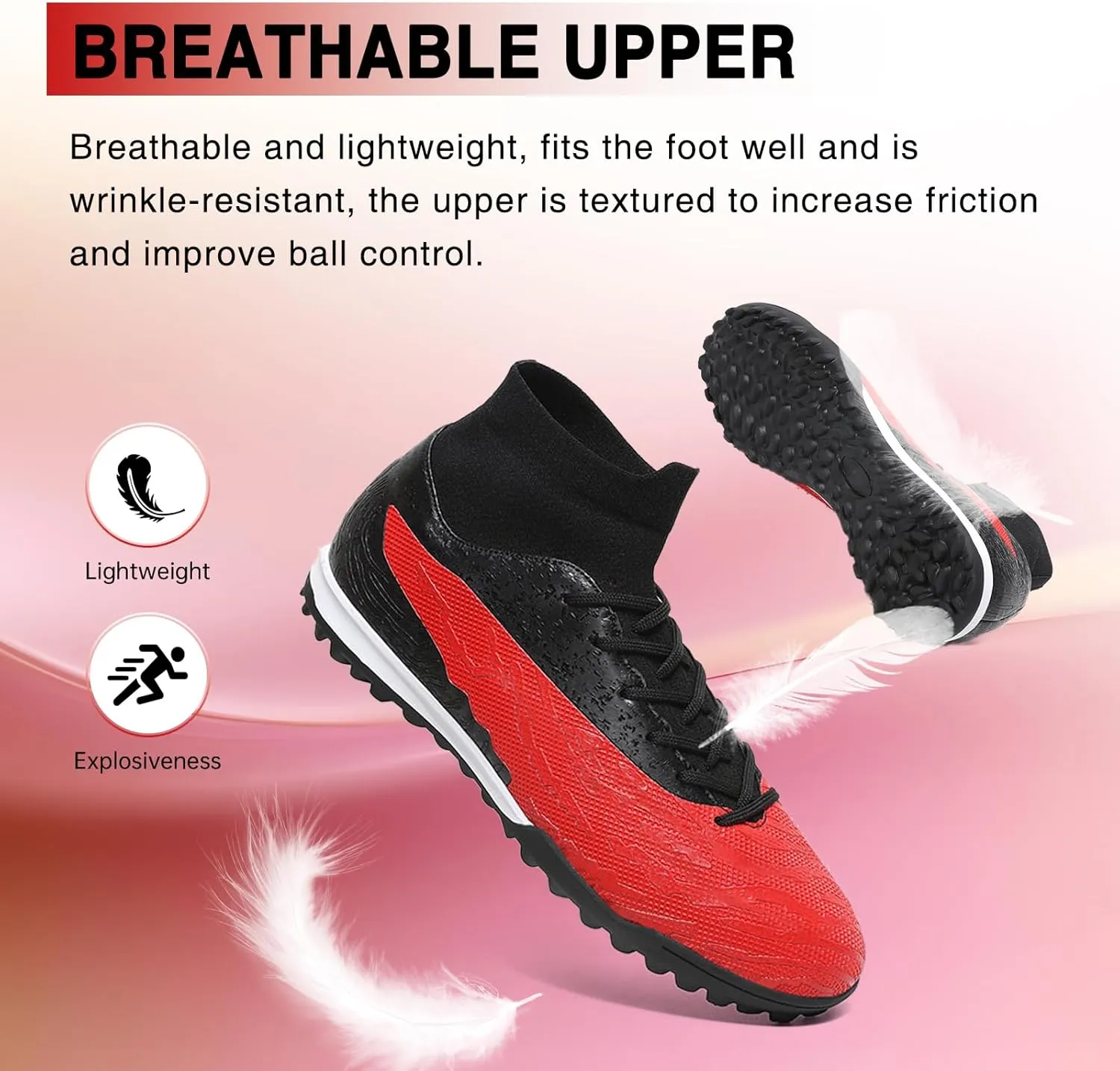 Mens Soccer Cleats Womens Football Cleats Indoor Soccer Shoes for Big Boy TF