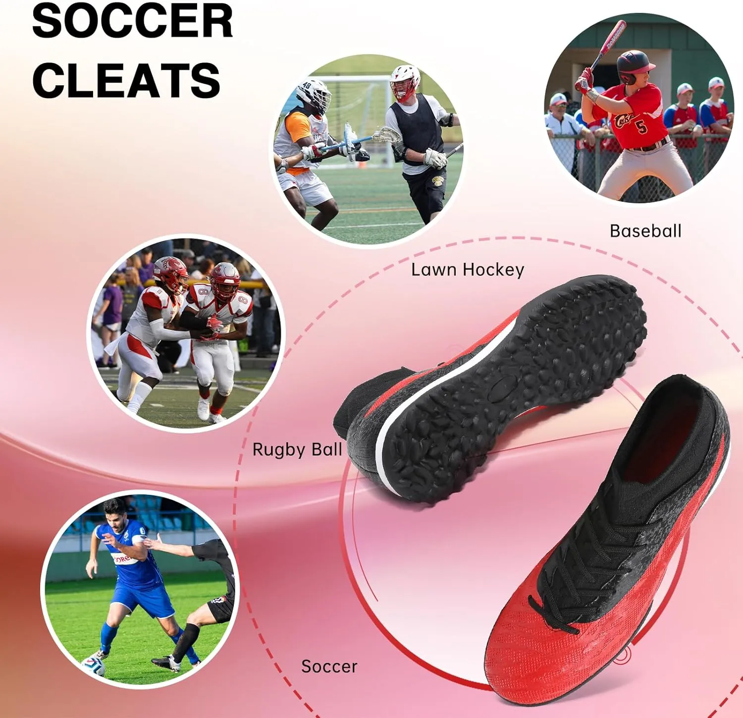 Mens Soccer Cleats Womens Football Cleats Indoor Soccer Shoes for Big Boy TF