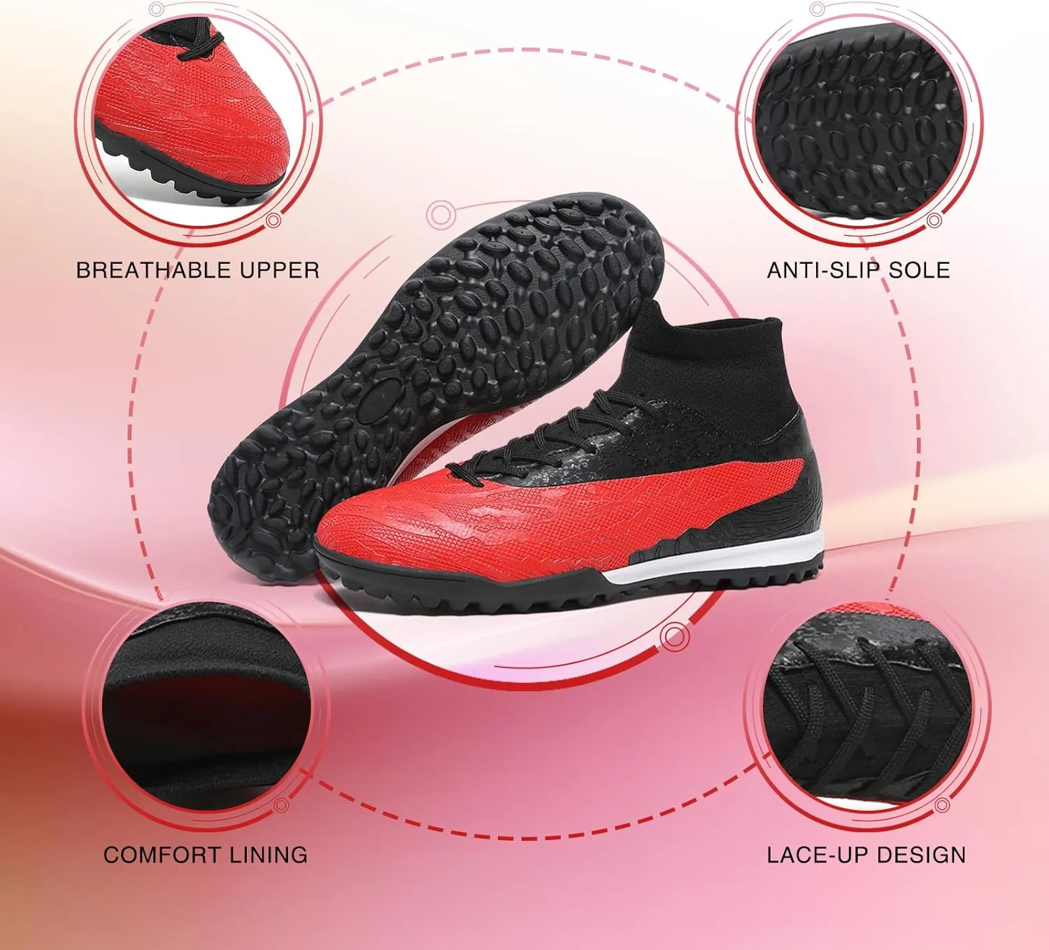 Mens Soccer Cleats Womens Football Cleats Indoor Soccer Shoes for Big Boy TF
