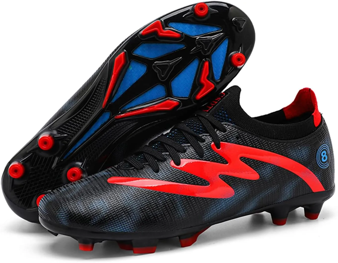 Men's Soccer Cleats Youth High-Top Football Cleats Firm Ground Turf Athletic Shoes Kids Football Shoes Lightweight Training Futsal Shoes