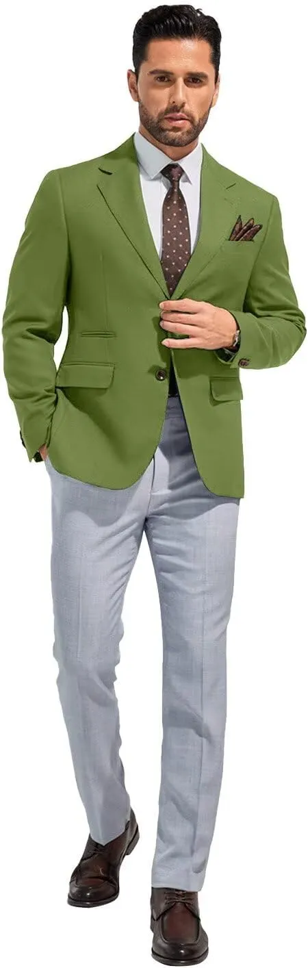 Men's Suits Slim Fit Casual Knit Blazer Sport Coats Suits Jacket Lightweight Wedding Business Party Two Buttons Men Blazer