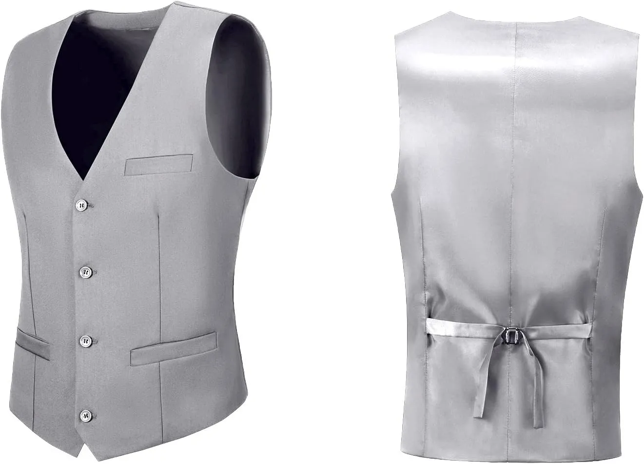 Mens Suits Vest Pants Set 2 Pieces Slim Fit Wedding Groomsmen Suit for Men Formal