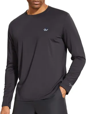 Men’s UPF 50  Lightweight Long Sleeve Casual T-Shirt Quick Dry UV Sun Protection for Outdoor Beach Hiking Fishing Exercise