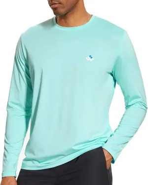 Men’s UPF 50  Lightweight Long Sleeve Casual T-Shirt Quick Dry UV Sun Protection for Outdoor Beach Hiking Fishing Exercise