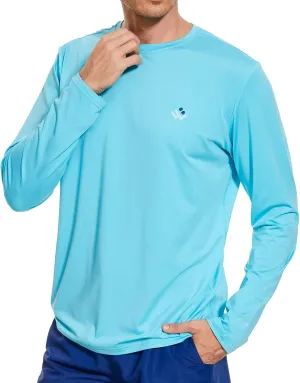 Men’s UPF 50  Lightweight Long Sleeve Casual T-Shirt Quick Dry UV Sun Protection for Outdoor Beach Hiking Fishing Exercise
