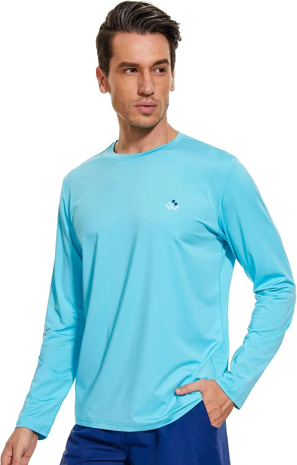 Men’s UPF 50  Lightweight Long Sleeve Casual T-Shirt Quick Dry UV Sun Protection for Outdoor Beach Hiking Fishing Exercise