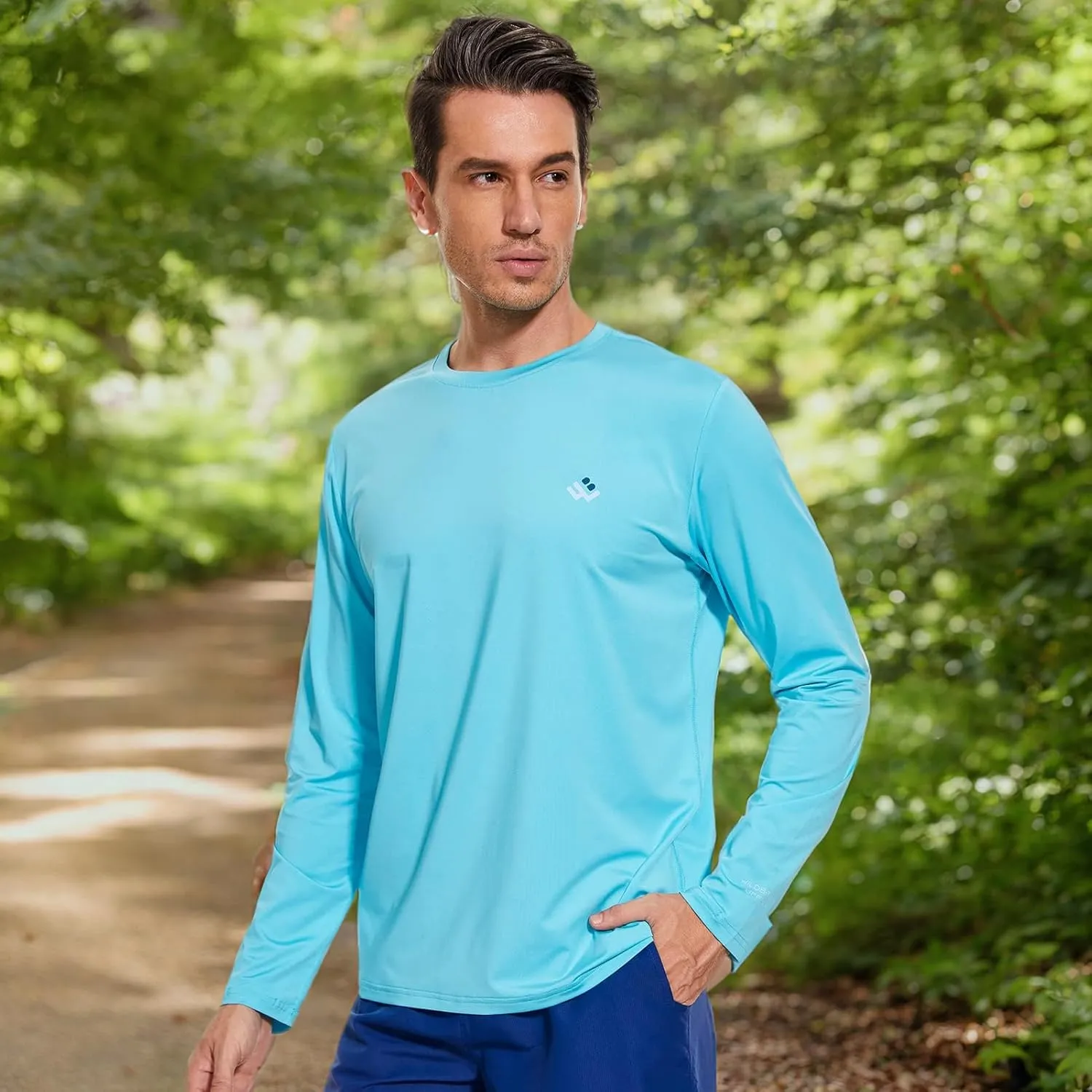 Men’s UPF 50  Lightweight Long Sleeve Casual T-Shirt Quick Dry UV Sun Protection for Outdoor Beach Hiking Fishing Exercise