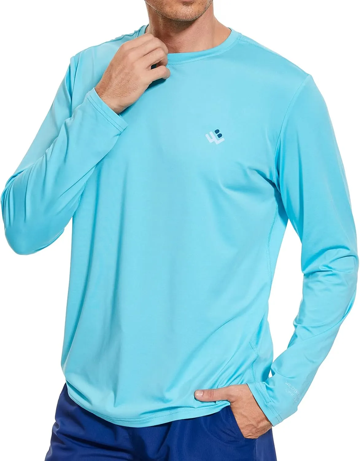 Men’s UPF 50  Lightweight Long Sleeve Casual T-Shirt Quick Dry UV Sun Protection for Outdoor Beach Hiking Fishing Exercise