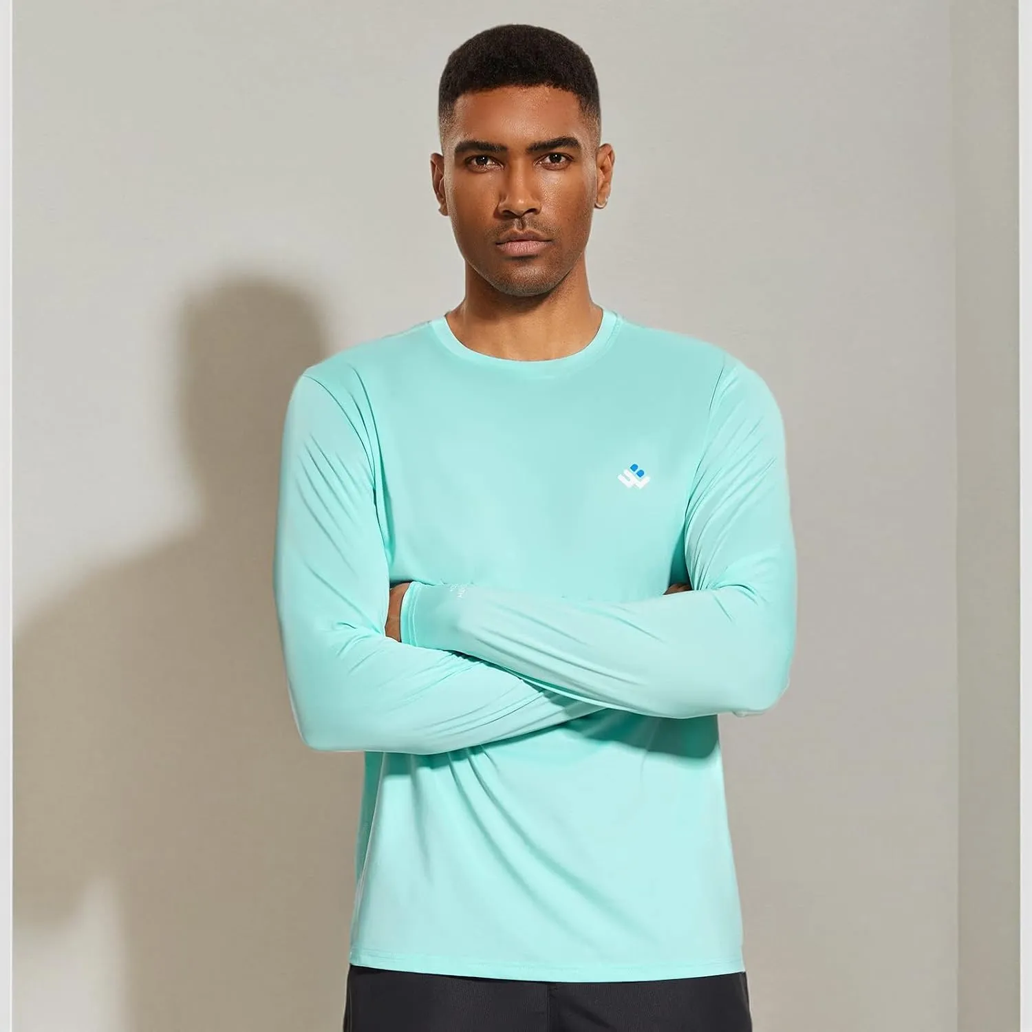 Men’s UPF 50  Lightweight Long Sleeve Casual T-Shirt Quick Dry UV Sun Protection for Outdoor Beach Hiking Fishing Exercise
