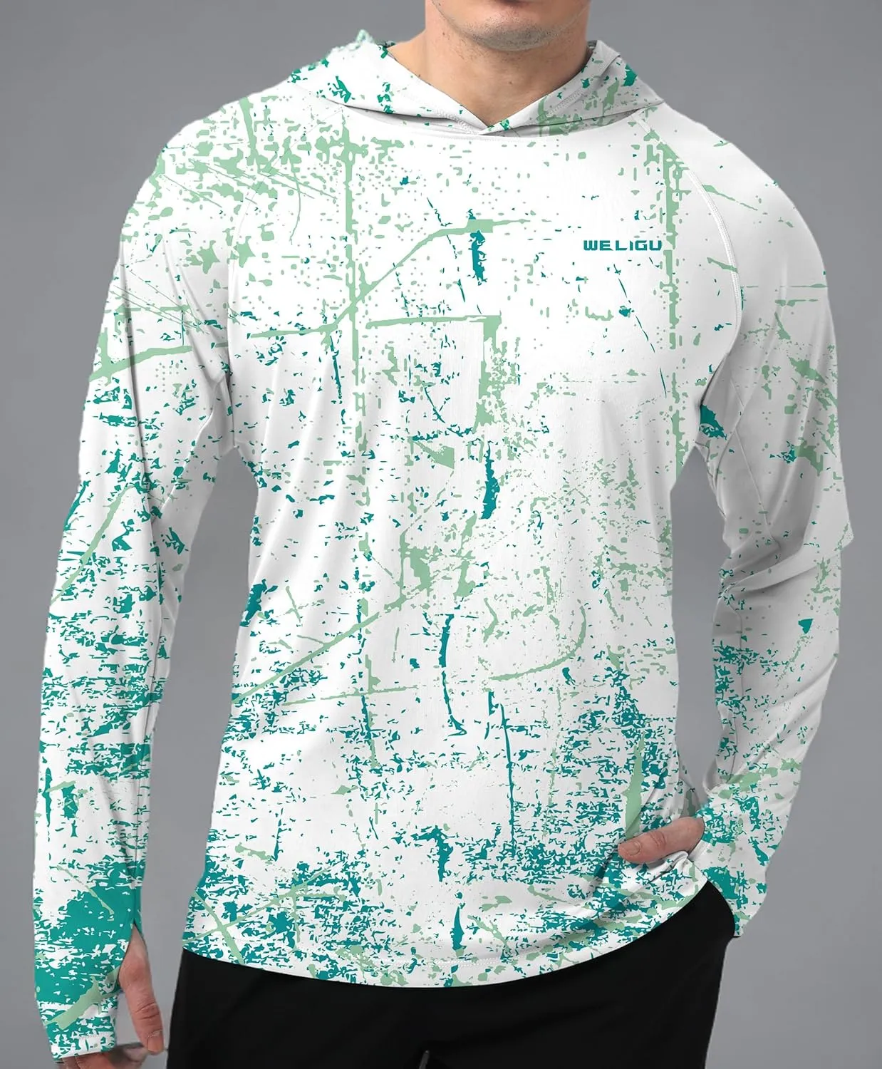 Men's UPF 50  Sun Protection Hoodie Shirt Long Sleeve SPF Fishing Outdoor UV Hiking Lightweight Shirts