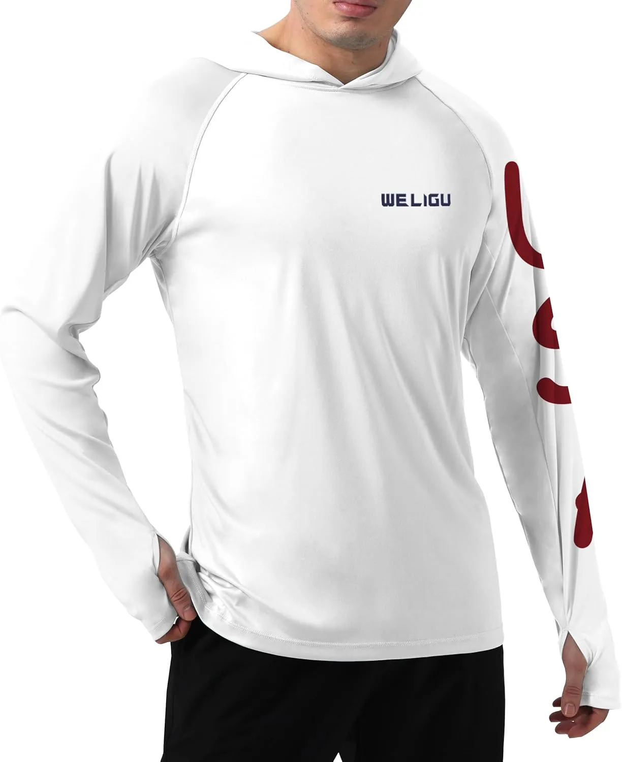 Men's UPF 50  Sun Protection Hoodie Shirt Long Sleeve SPF Fishing Outdoor UV Hiking Lightweight Shirts
