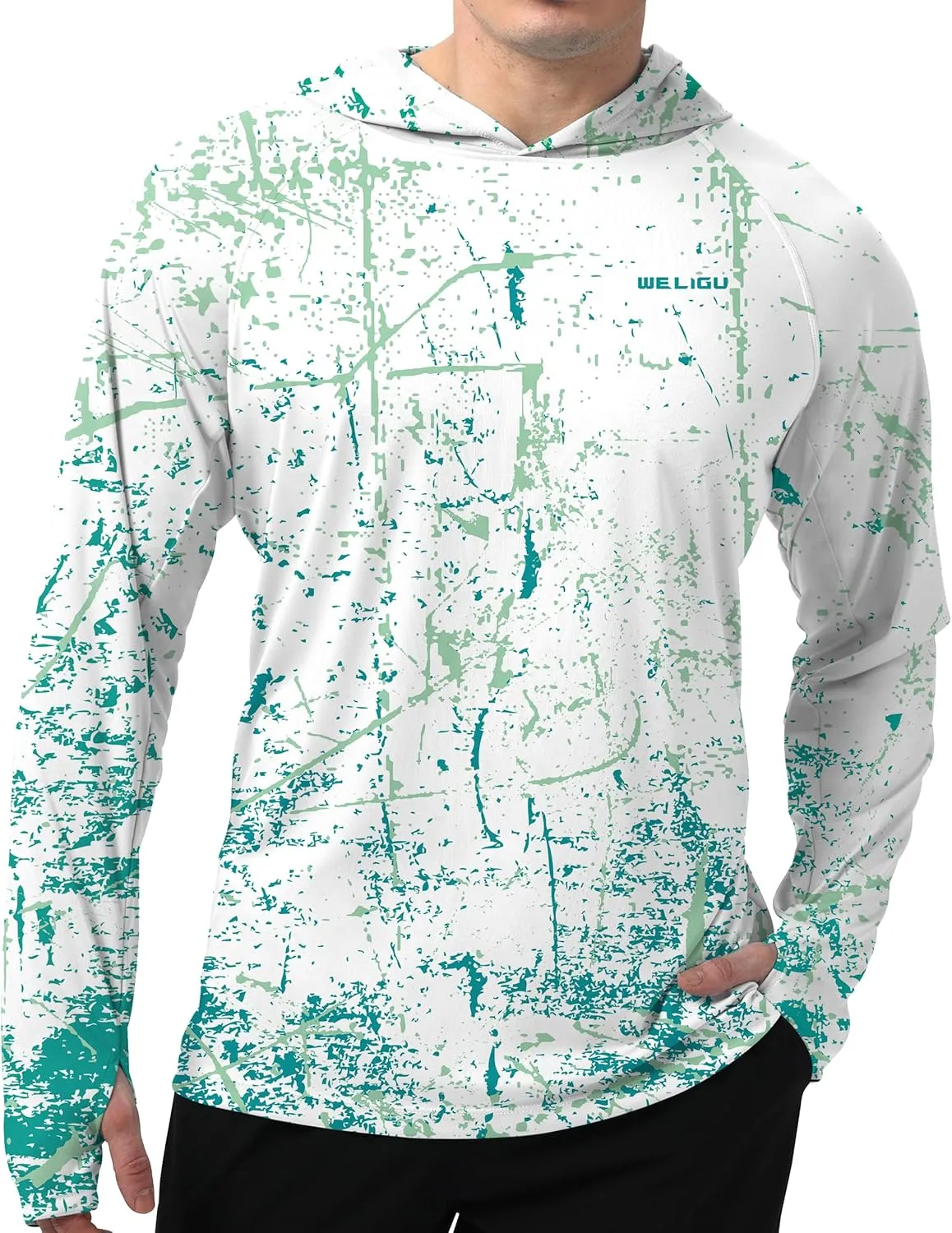 Men's UPF 50  Sun Protection Hoodie Shirt Long Sleeve SPF Fishing Outdoor UV Hiking Lightweight Shirts