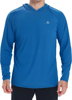 Men's UPF 50  Sun Protection Hoodie Shirts Long Sleeve Rash Guard Fishing Hiking SPF UV Shirt Quick Dry